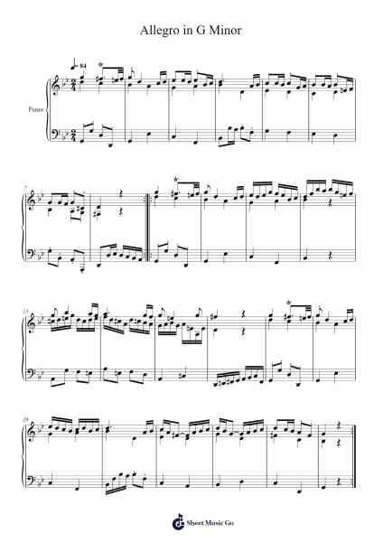 Allegro in G Minor 樂譜由 MrBobbyGuy3 - 編曲 Cofpert Dilgrant