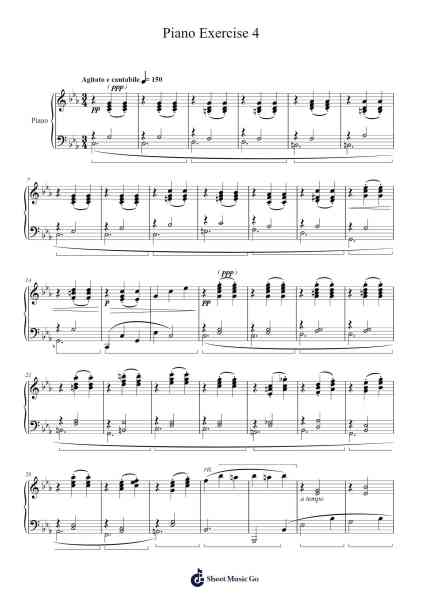 Piano Exercise 4 Sheet Music by Mattnat Bingtine-Arr.Guygray