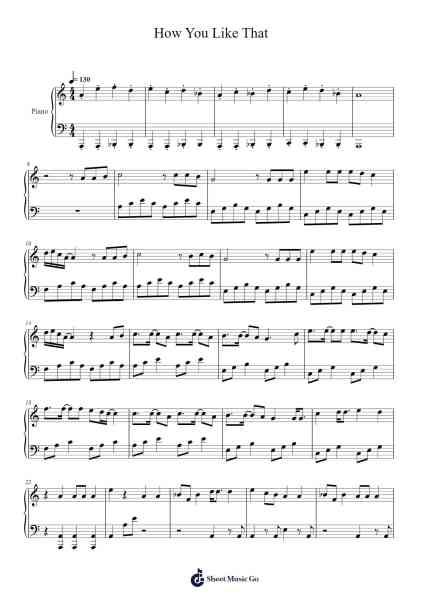 How You Like That Sheet Music by BLACKPINK-Arr.Poekirk