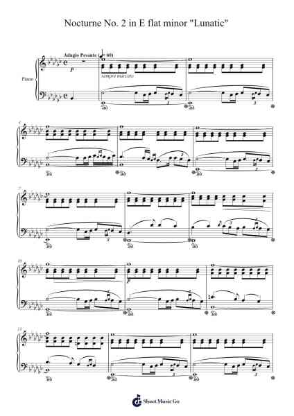 Nocturne No. 2 in E-flat Major, Op. 9 "Lunatic" Sheet Music by J. Javier-Arr.Robva