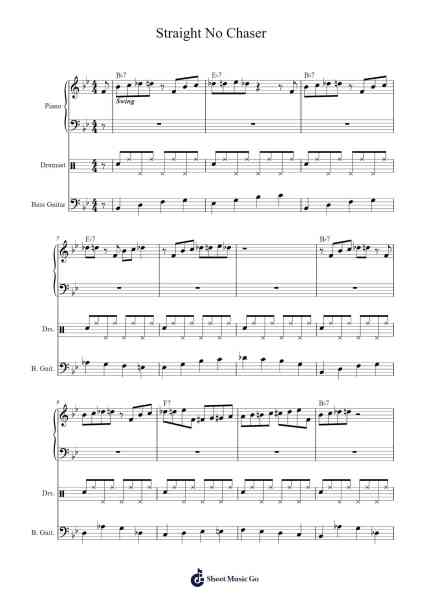 Straight No Chaser Sheet Music by Thelonious Monk-Arr.Graril