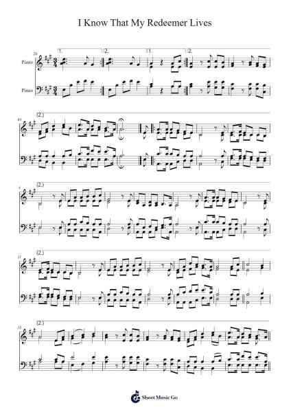 I Know That My Redeemer Lives Sheet Music by Kristyn Getty/Jordan Kauflin/Matt Merker/Matt Papa/Laura Story-Arr.Shawqe Bryy