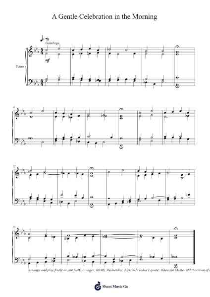 A Gentle Celebration in the Morning Sheet Music by Toursbur-Arr.Wordfoe Hymar