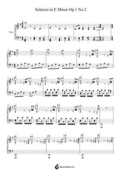 Scherzo in E Minor, Op. 1 No. 2 Sheet Music by Harvey Nash-Arr.Trollfax