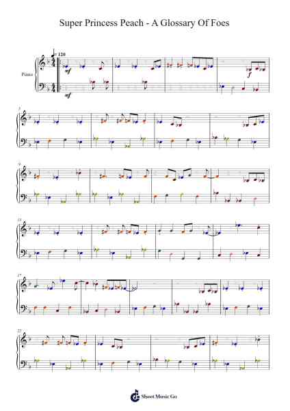 Super Princess Peach - A Glossary Of Foes Sheet Music by Akira Fujiwara-Arr.Duttcash Cornie