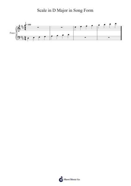 Scale in D Major in Song Form Sheet Music by Bill Weisbach-Arr.Dannah Motfitch