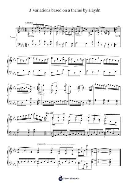 Variations on a Theme by Haydn, Op. 56a Sheet Music by Joseph Haydn-Arr.Clairenor Jouvic