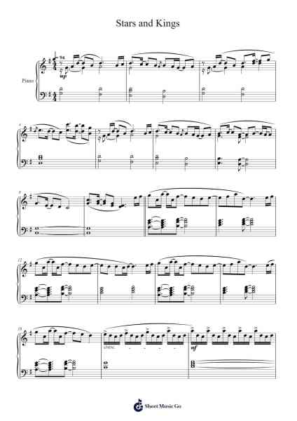 Stars and Kings Sheet Music by Chris Hall-Arr.Bartrhys Shelcie