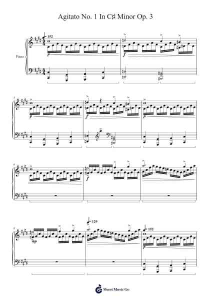 Agitato No. 1 in C♯ Minor, Op. 3 Sheet Music by Donovan Woo-Arr.Elroydie Bellmann