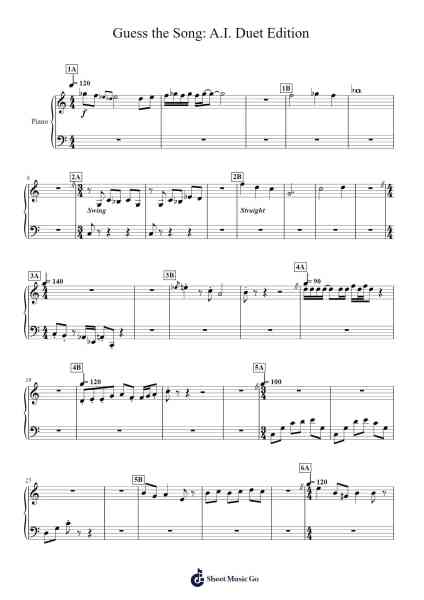 Guess the Song: A.I. Duet Edition Sheet Music by Misc-Arr.Toutfey