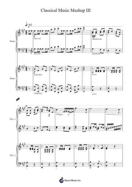 Classical Music Mashup III Sheet Music by Grant Woolard/Moses Lv-Arr.Bophen