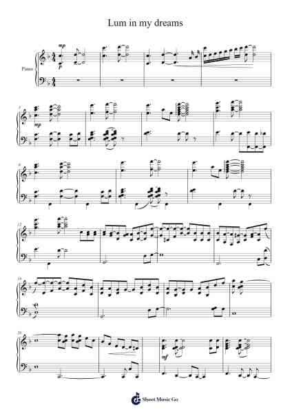 Lum in my dreams Sheet Music by -Arr.Shamens Xedric