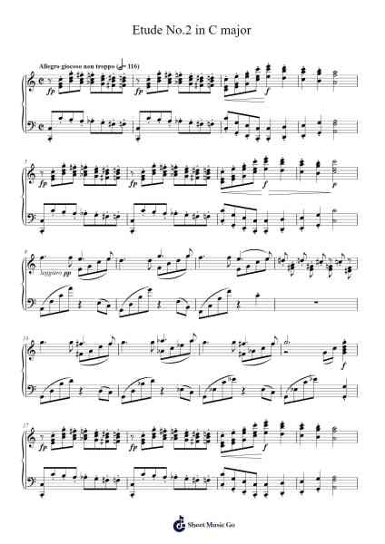 Etude No.2 in C major Sheet Music by justinchun577-Arr.Hearstjean