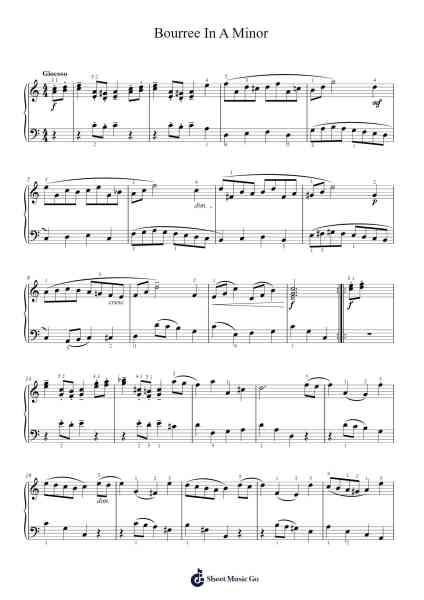 Bourree In A Minor Sheet Music by Poul Krebs-Arr.Montor