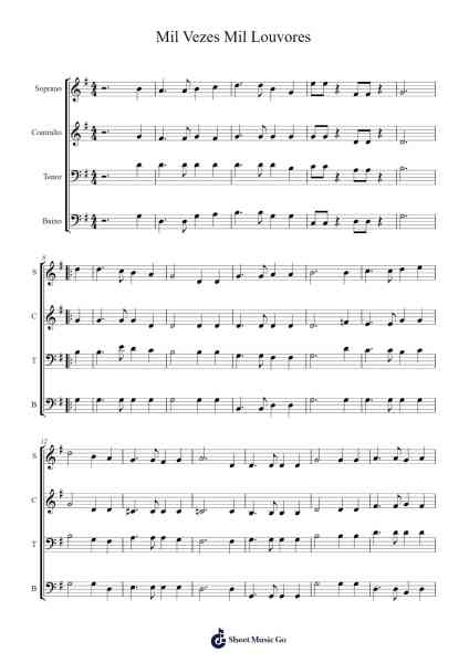 Mil Vezes Mil Louvores Sheet Music by Chuab-Arr.Hobryce Cookeniei