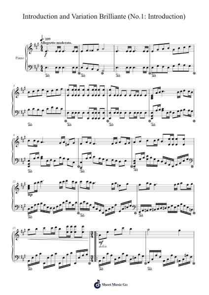 Introduction and Variation Brilliante (No.1: Introduction) Sheet Music by m-11166492-Arr.Carlphrey