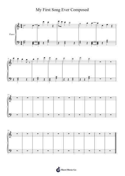 My First Song Ever Composed Sheet Music by Alexander Ian Lawson-Arr.Herkyle