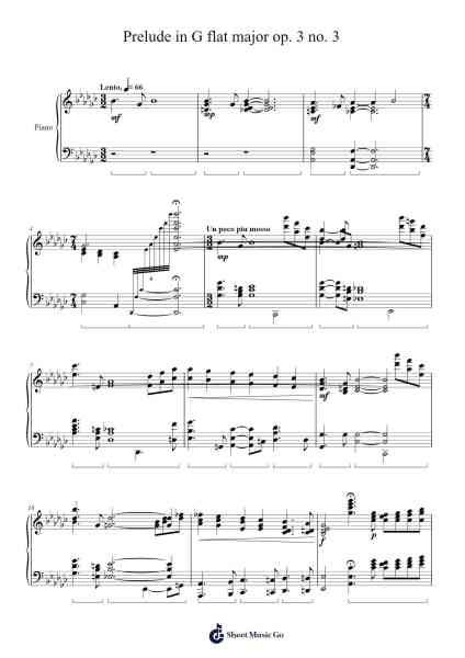 Prelude in G-flat Major, Op. 3, No. 3 Sheet Music by Ian Lee-Arr.Charalph