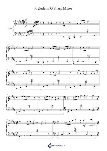 Prelude in G Sharp Minor, Op. 1 No. 18 Sheet Music by Jayps-Arr.Marhum