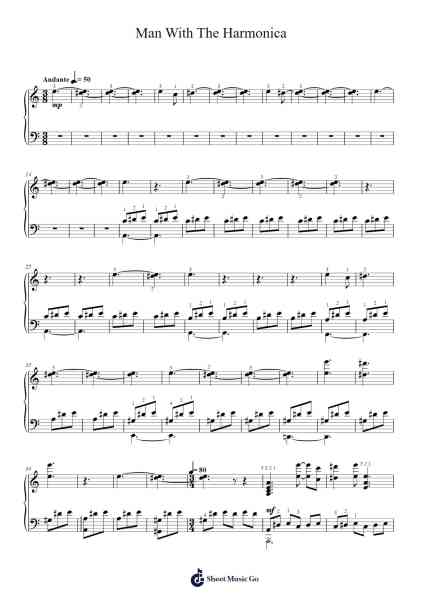 Man With The Harmonica Sheet Music by Ennio Morricone-Arr.Lespenn