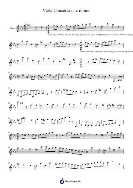 Viola Concerto in C Minor Sheet Music by Bric-Arr.Graril