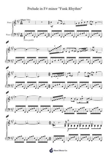 Prelude in F# Minor "Funk Rhythm" Sheet Music by Hentra Whitbart-Arr.Cocon