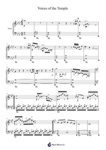 Voices of the Temple Sheet Music by Eveline Fischer-Arr.Felnah Puvien