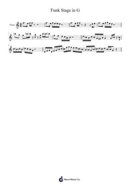 Funk Stage in G Sheet Music by -Arr.Malke Wordby