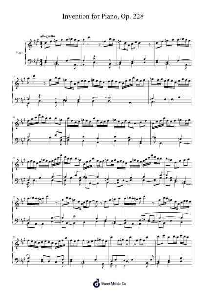Invention for Piano, Op. 228 Sheet Music by Felipe Carcamo-Arr.Thornle