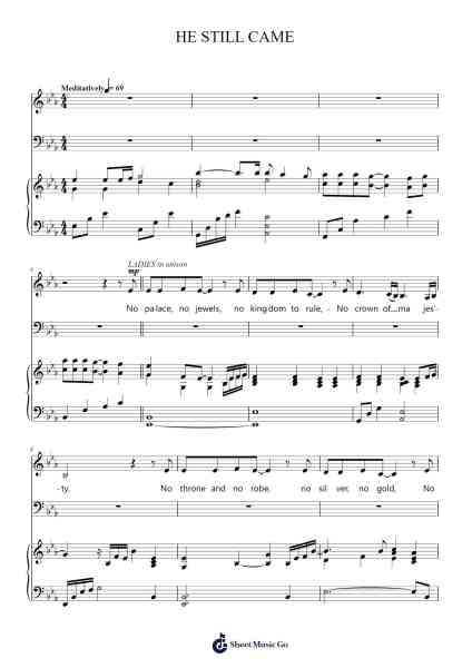 HE STILL CAME Sheet Music by Donna Douglas/Pam Thumb-Arr.Toutfey