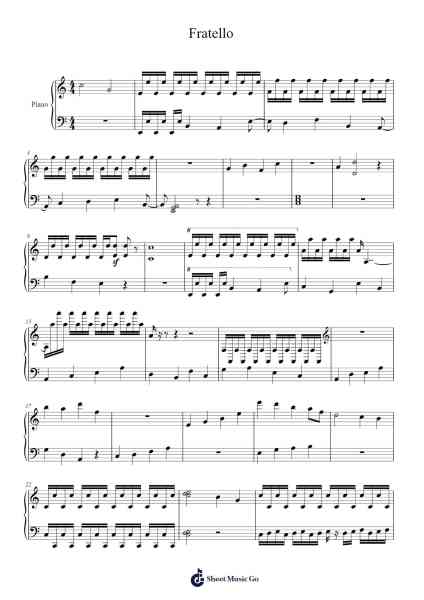 Fratello Sheet Music by Hartdrew Newhue-Arr.Deanlay Dulsnow