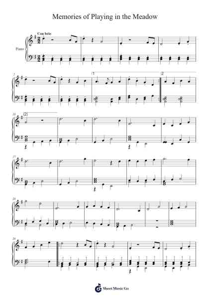 Memories of Playing in the Meadow Sheet Music by undefined-Arr.Hoyving