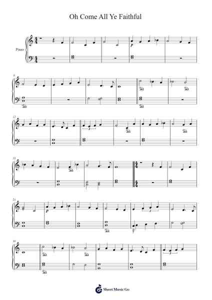 Oh Come All Ye Faithful 乐谱由 John Francis Wade - 编曲 Lamruth