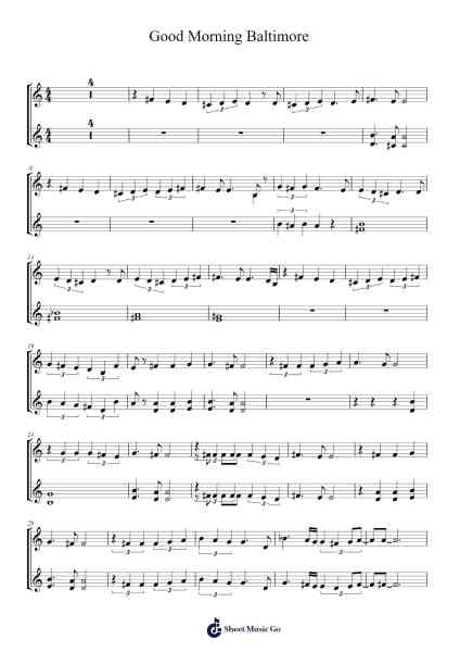 Good Morning Baltimore Sheet Music by Marc Shaiman-Arr.Kingsmiah Burnekyle