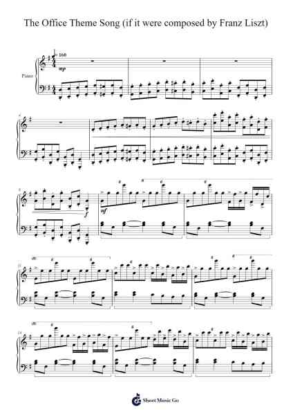 The Office Theme Song Musica per pianoforte di Jay Ferguson - Arr.Zoeliot Maugpe