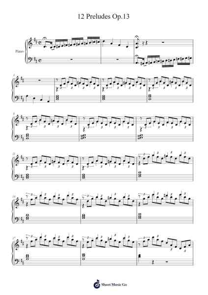 12 Preludes, Op. 13 Sheet Music by Bernard Viguerie-Arr.Natpold Vinvin