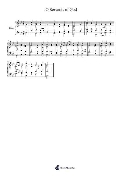 O Servants of God Sheet Music by Charles Hubert Hastings Parry-Arr.Eipsyale