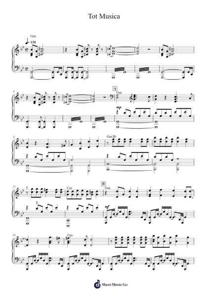 Tot Musica Sheet Music by 澤野 弘之-Arr.Leamorse Tayh