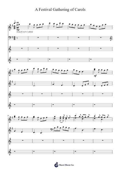 A Festival Gathering of Carols Sheet Music by Misc Traditional-Arr.Clairemew Bronelroy
