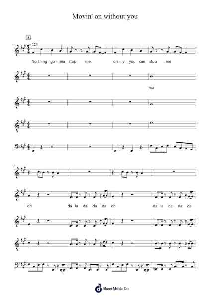 Movin' on without you Sheet Music by Katfaithe-Arr.Boralph Giltin