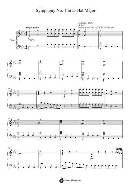 Symphony No. 1 in E-Flat Major, K. 16 Sheet Music by Wolfgang Amadeus Mozart-Arr.Sherkes Dofrank