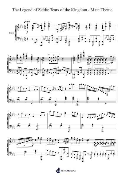 The Legend of Zelda: Tears of the Kingdom - Main Theme Sheet Music by Manaka Kataoka-Arr.Spenvice