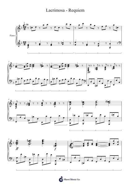 Requiem in D Minor, K. 626: III. Sequentia: Lacrimosa Sheet Music by Wolfgang Amadeus Mozart-Arr.Bartrhys Shelcie