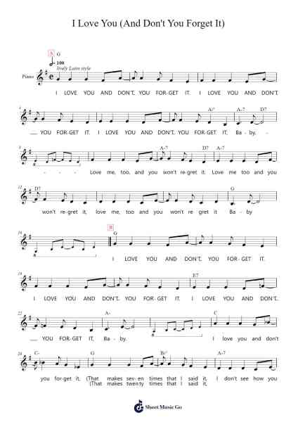 I Love You (And Don't You Forget It) Sheet Music by Henry Mancini-Arr.Joeswift Mcyves