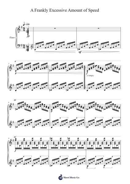 A Frankly Excessive Amount of Speed Sheet Music by Pagnings-Arr.Joypoe Willze