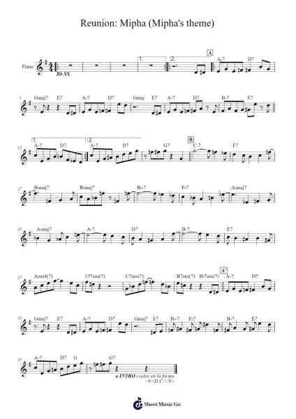 Reunion: Mipha (Mipha's theme) Sheet Music by Paquito d'Rivera-Arr.Junechad