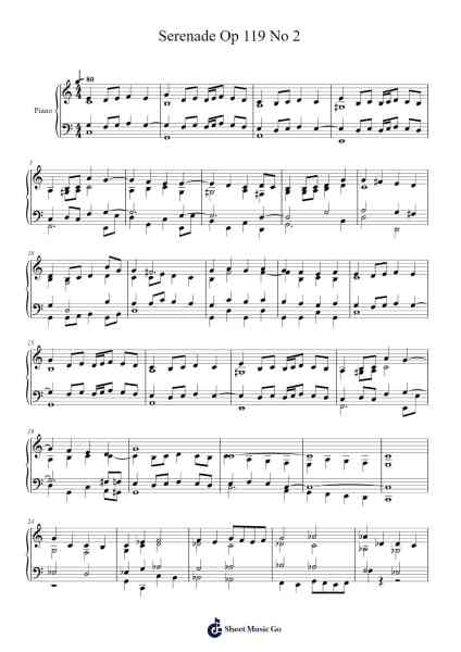 Serenade Op 119 No 2 Sheet Music by Georg Goltermann-Arr.Darcarr