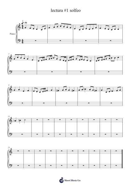 lectura #1 solfeo Sheet Music by -Arr.Cashshop