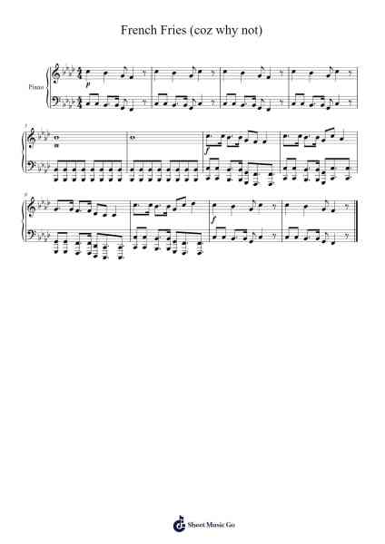 French Fries (coz why not) Sheet Music by Quillew Mikepe-Arr.Trutor Hubno