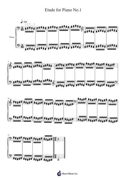 Etude for Piano No.1 Sheet Music by Seymen Toptan-Arr.Byjob Hardrey